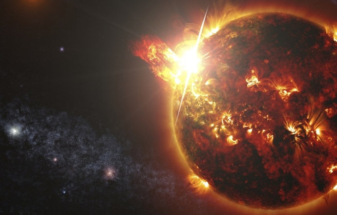 Ученые зафиксировал две мощные вспышки на Солнце