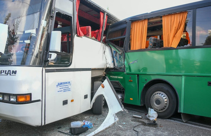 В Польше столкнулись два школьных автобуса. Несколько детей пострадало