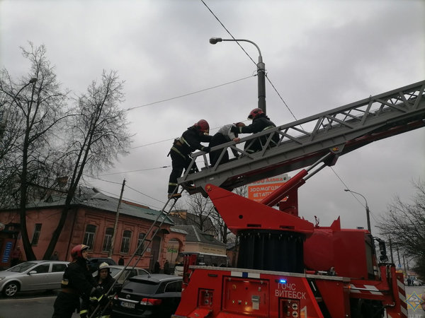 В Витебске спасатели сняли пожилую женщину с карниза многоэтажного дома