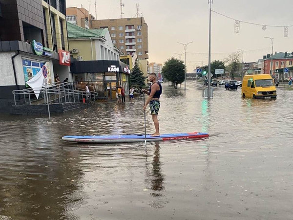 Сморгонь временно стала Венецией после сильного дождя в среду
