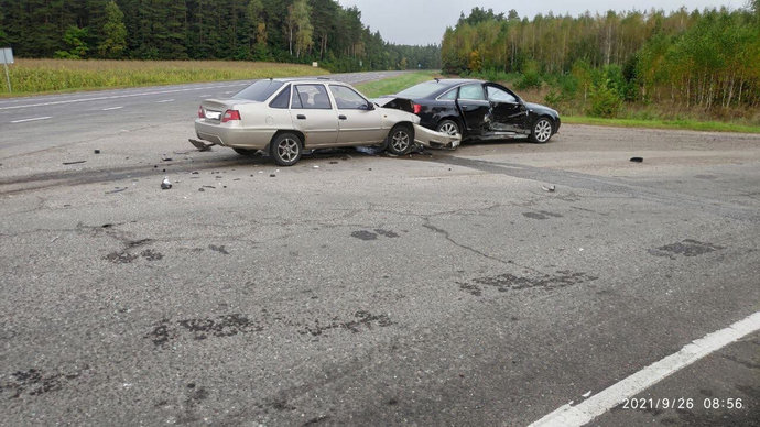 От столкновения двух авто в Волковысском районе пострадала 6-летняя пассажирка