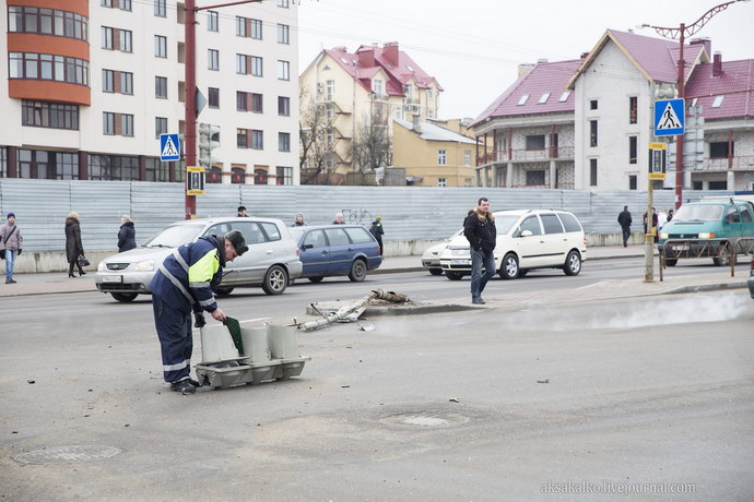 ДТП Мерседес сбил светофор в Гродно