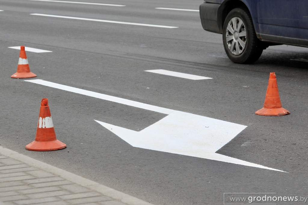 В Гродно началась разметка автодорог