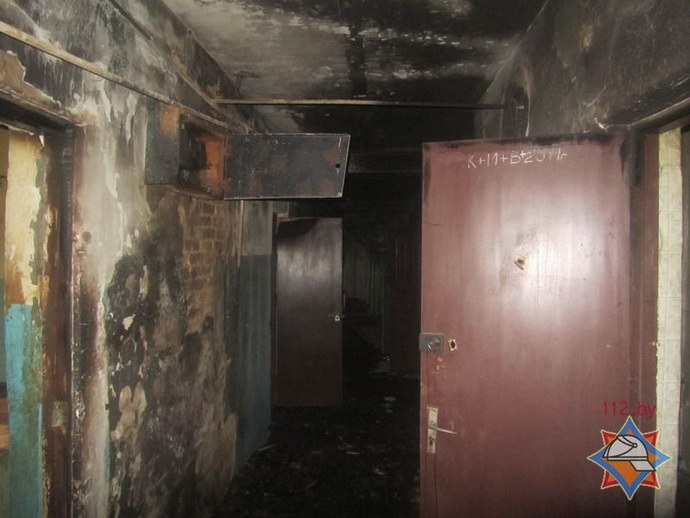 Пожар на улице 17 сентября в Гродно