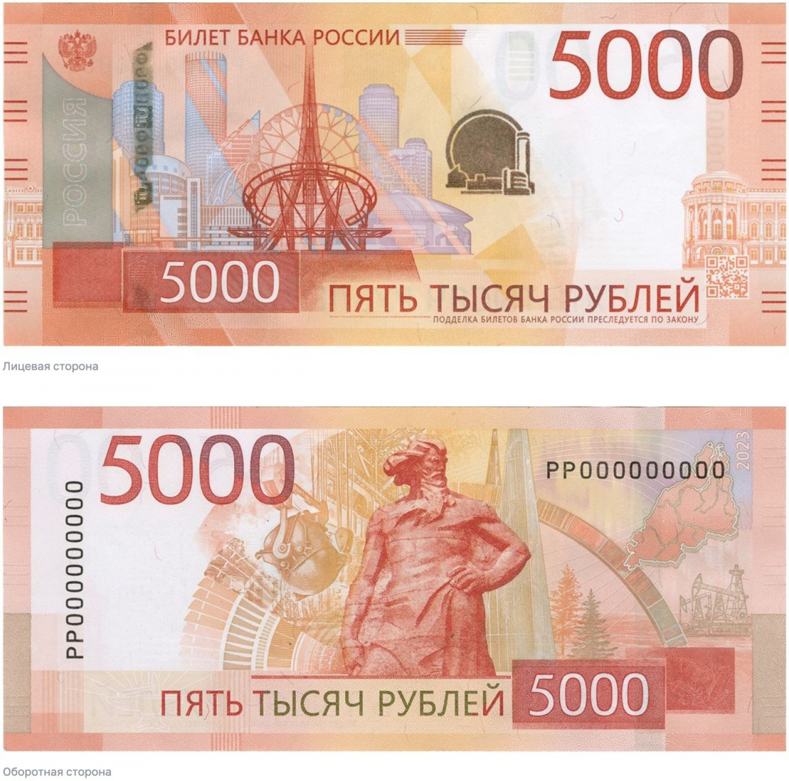 новая купюра 5000 российских рублей