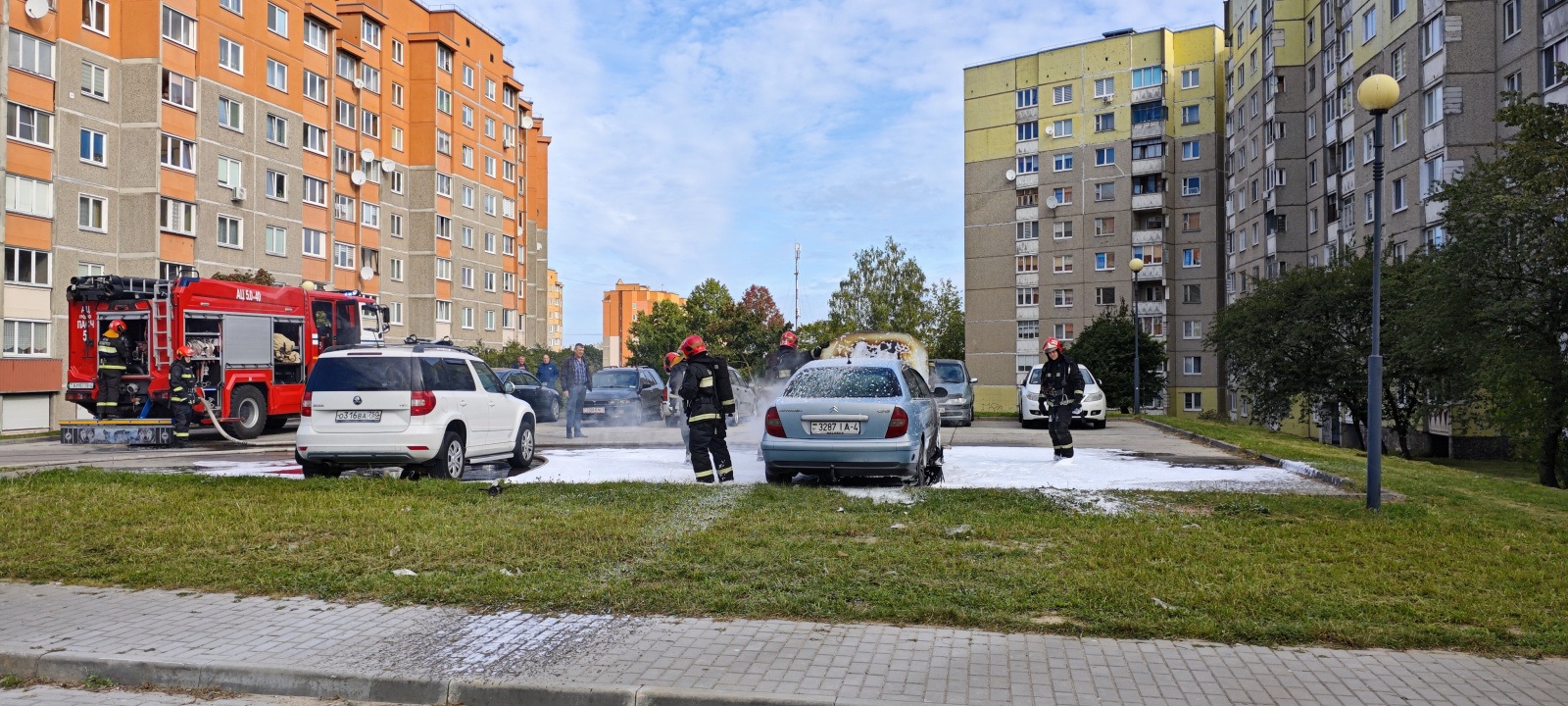 горел авто на проспекте Янки Купалы в Гродно