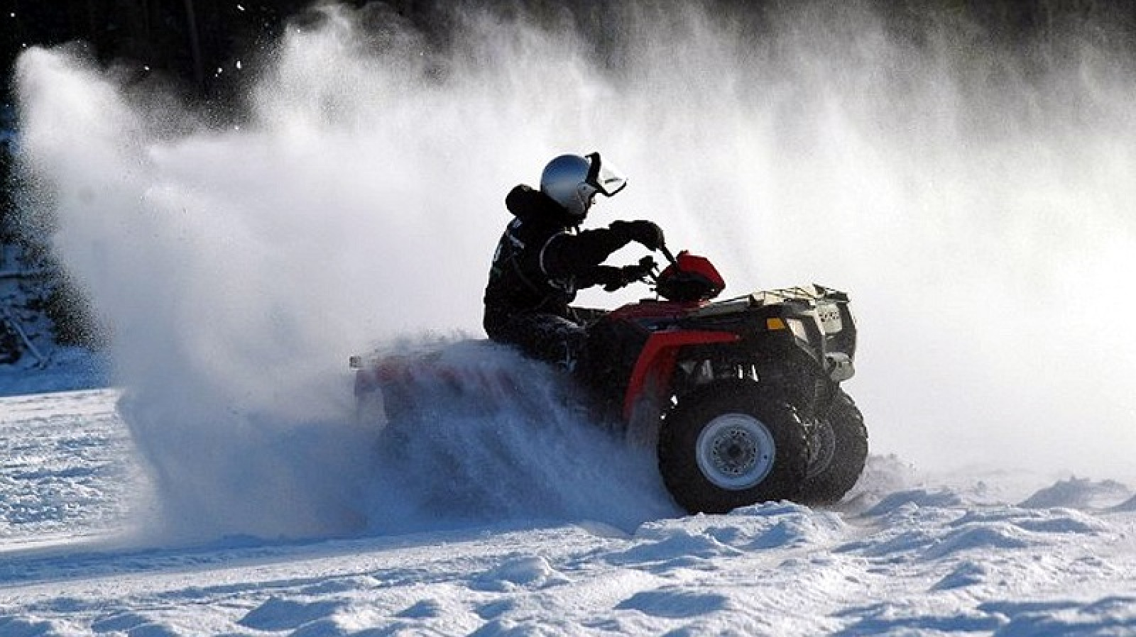 Катание на квадроцикле зимой