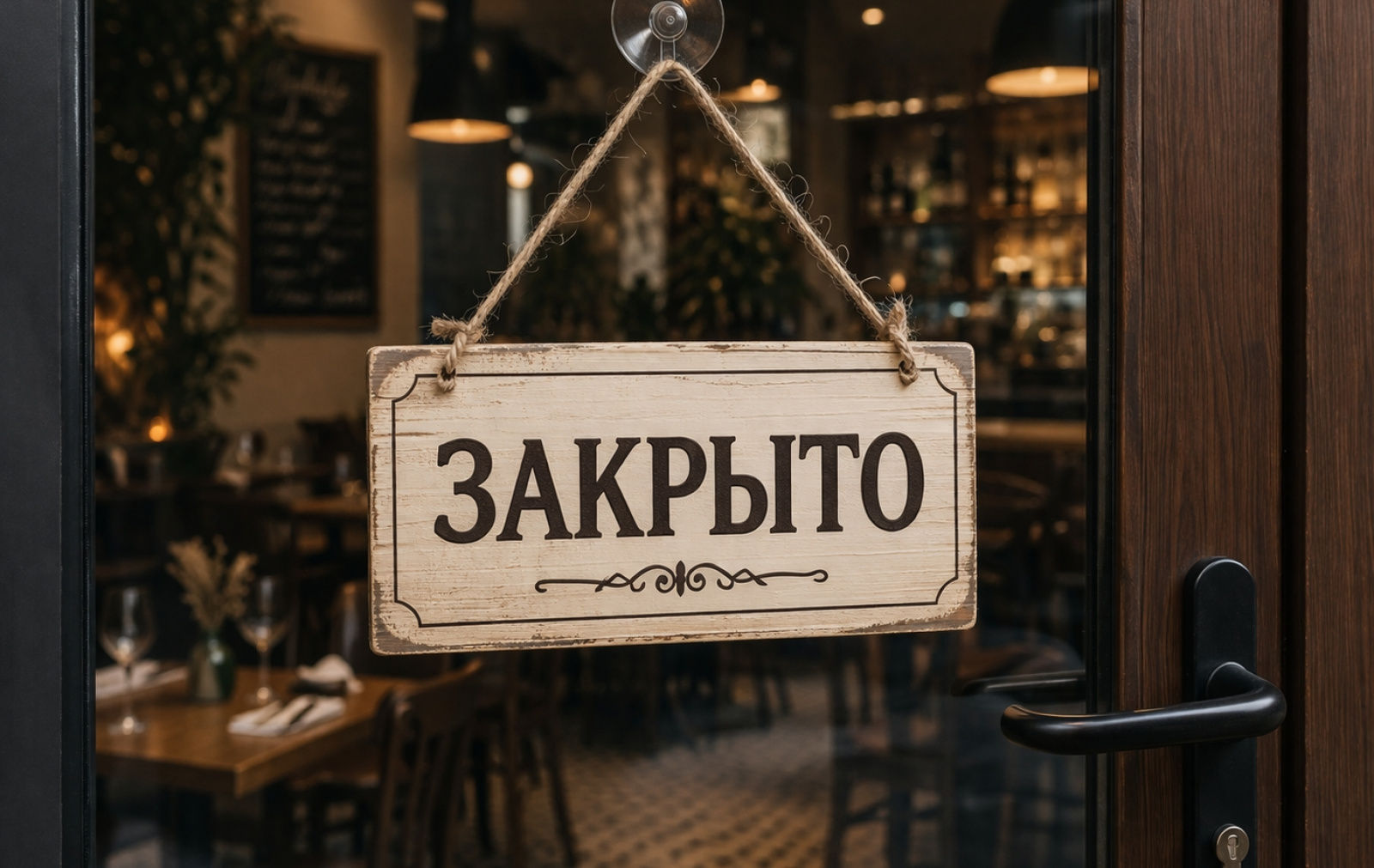 Табличка на входе ресторана «Закрыто» / Источник: grodno24.com
