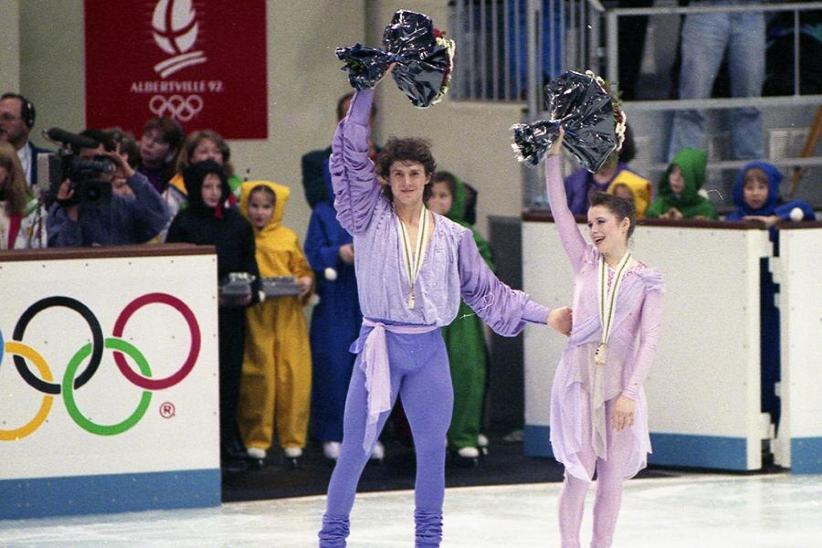Артур Дмитриев и Наталья Мишкутенок на Олимпиаде в Альбервиле, 1992 год