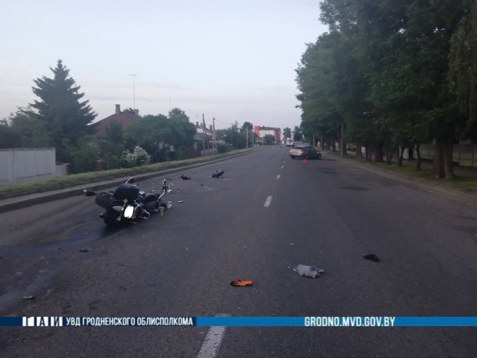 В Гродно в лобовом ДТП пострадали мотоциклист и пассажирка