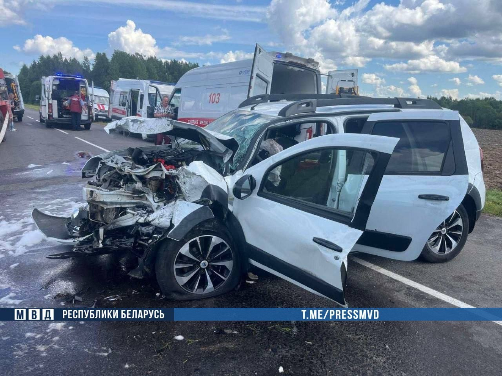 ДТП в Шумилинском район, столкнулась маршрутка и Renault