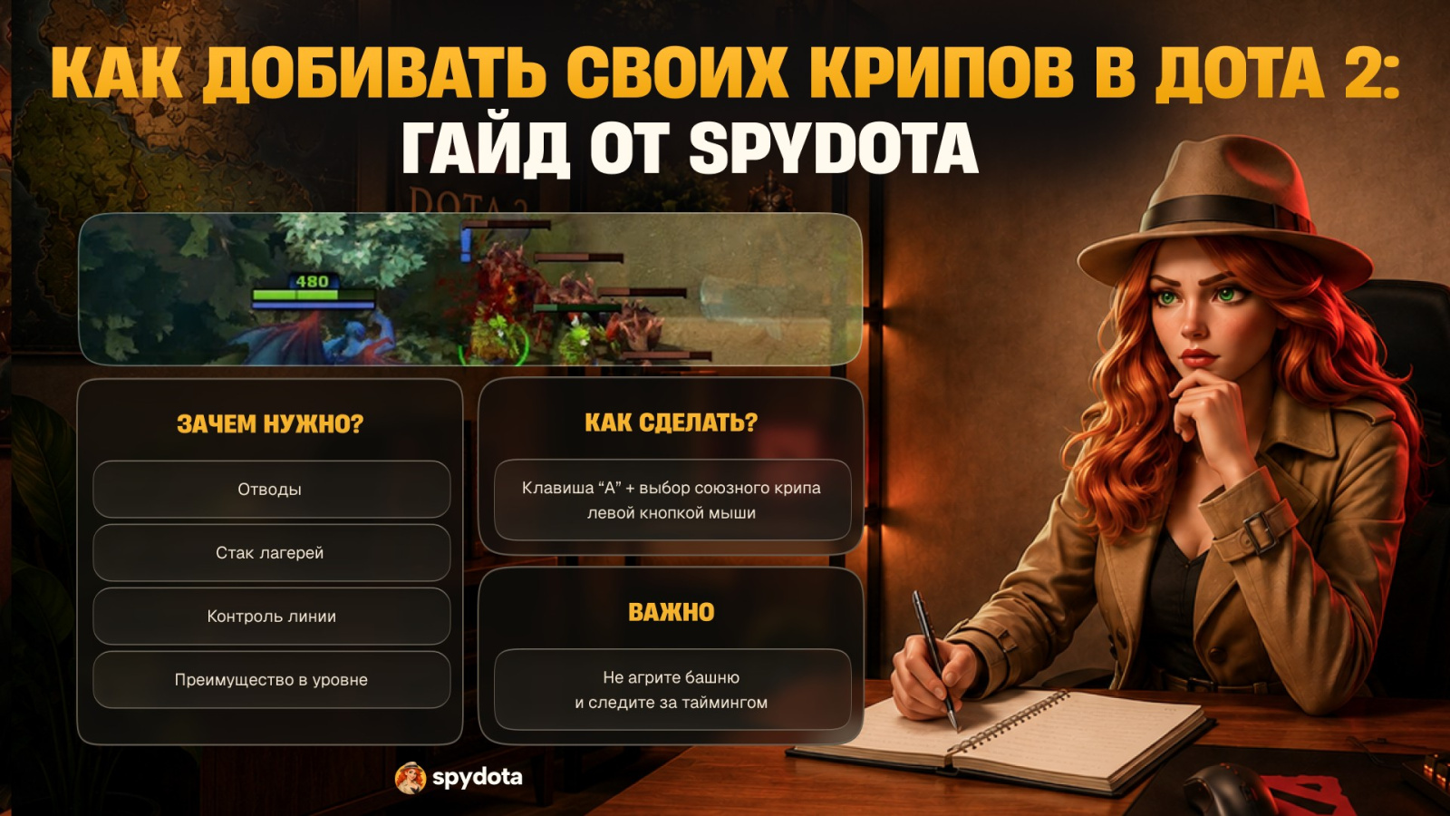 Как добивать своих крипов в Dota 2