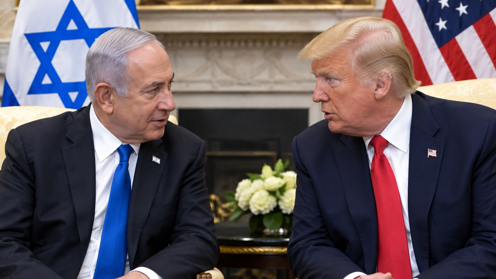 Премьер-министр Израиля Биньямин Нетаньяху и президент США Дональд Трамп