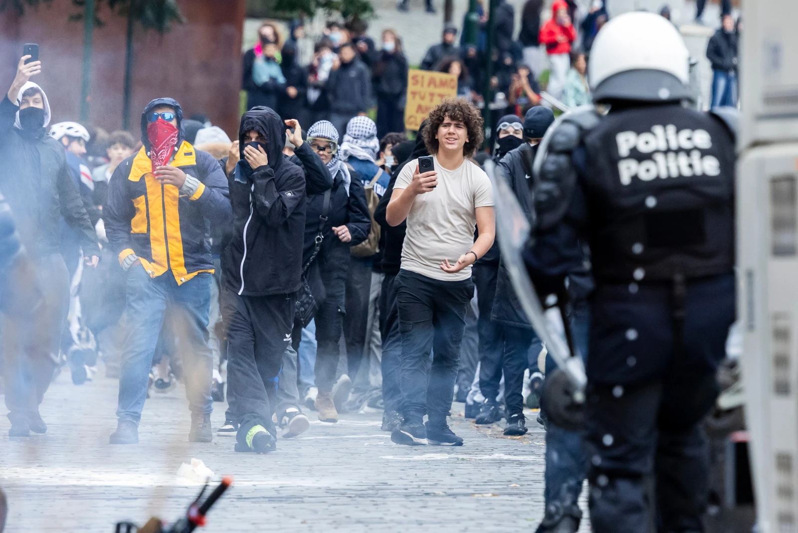 Полиция Брюсселя на акции протеста