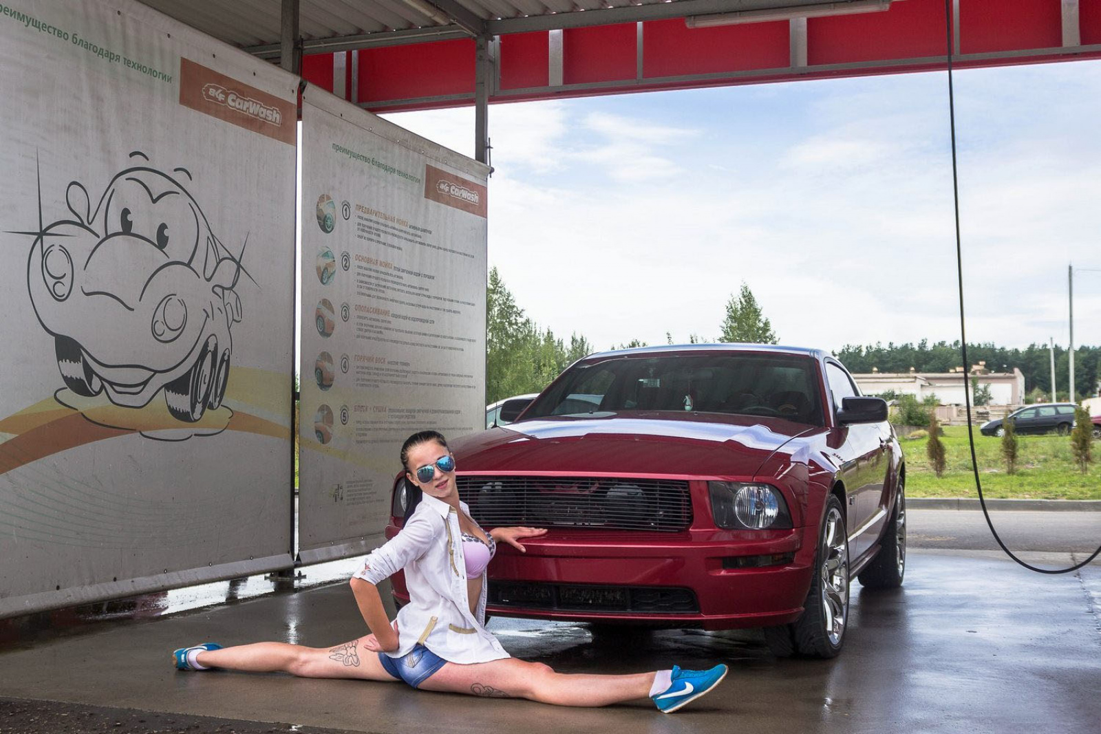 девушки мою автомобиль
